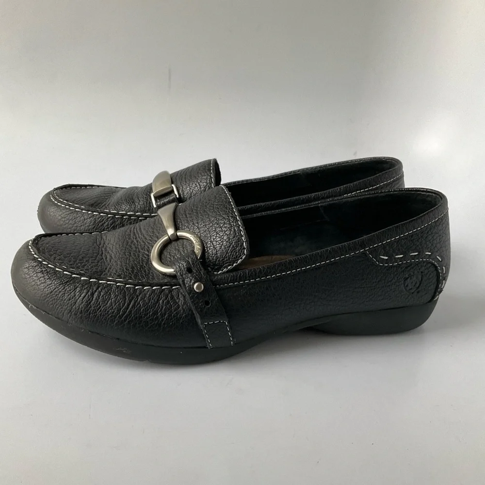 Ariat Black Leather Women Loafers Size 6.5 B - Picture 5 of 10